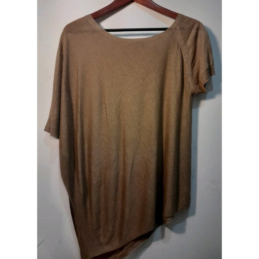 Theory Womens Linen Blend Poncho Sweater One Shoulder Asymmetric Sz Small